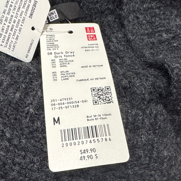 Uniqlo Charcoal V-Neck Sweater for Women - Picture 4 of 5